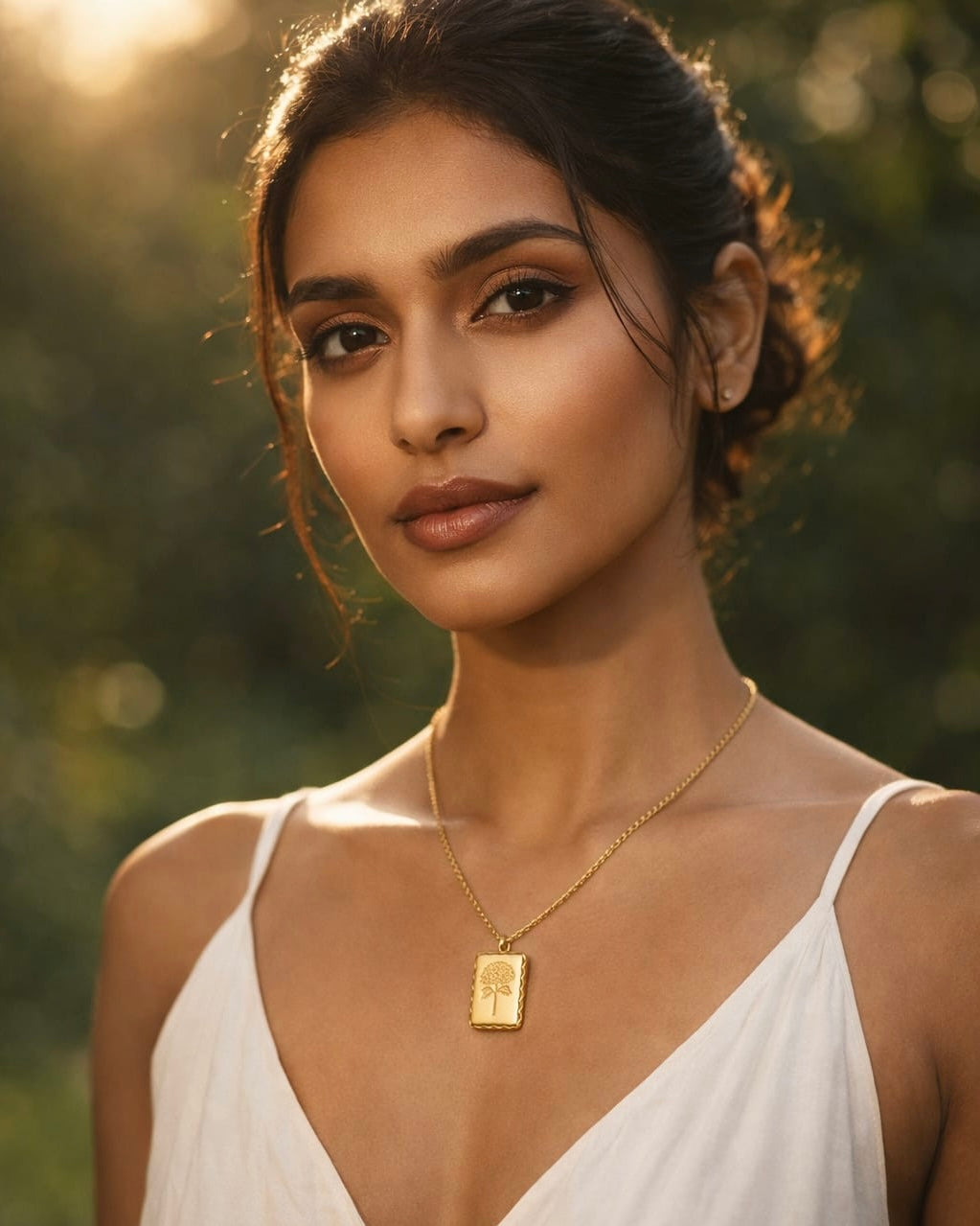 Golden Bloom Pendant Necklace