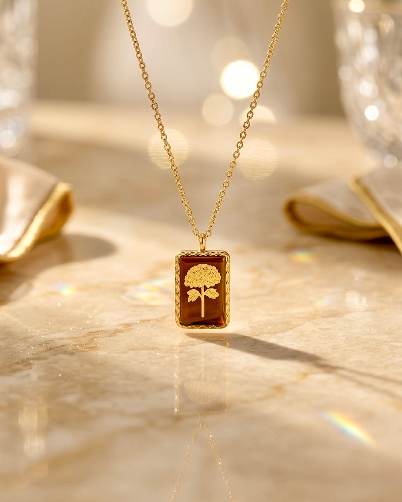 Golden Bloom Pendant Necklace