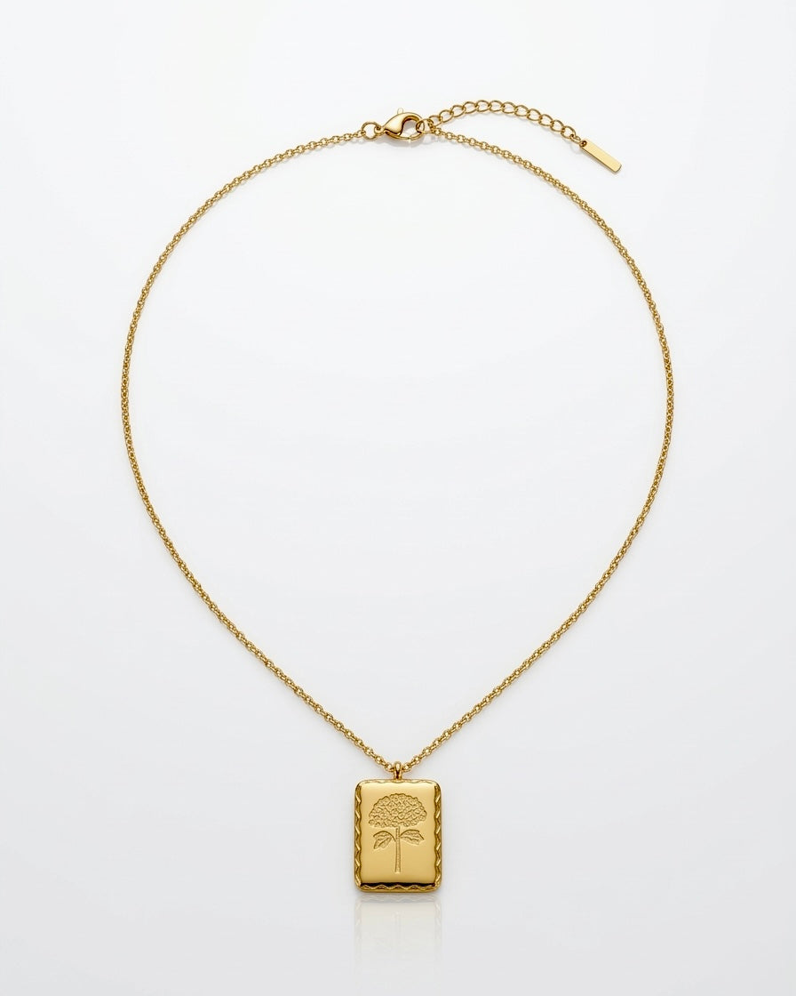 Golden Bloom Pendant Necklace