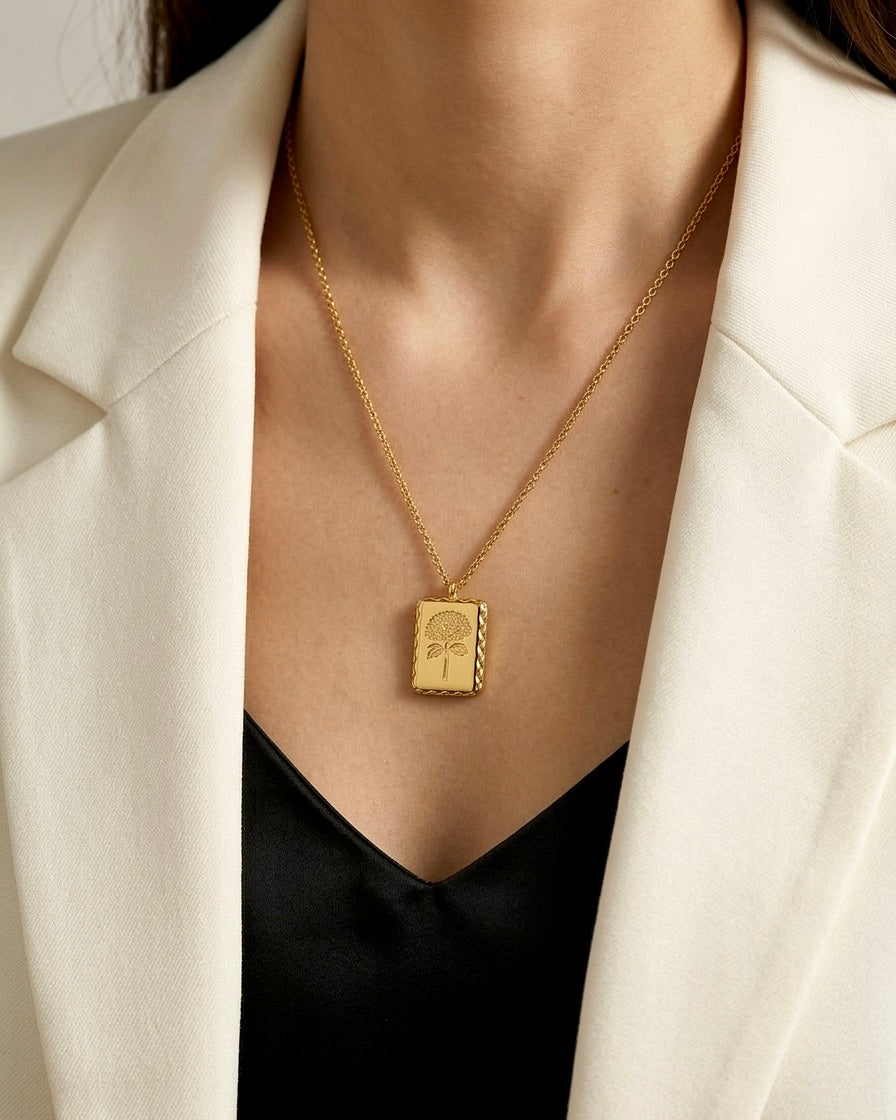 Golden Bloom Pendant Necklace