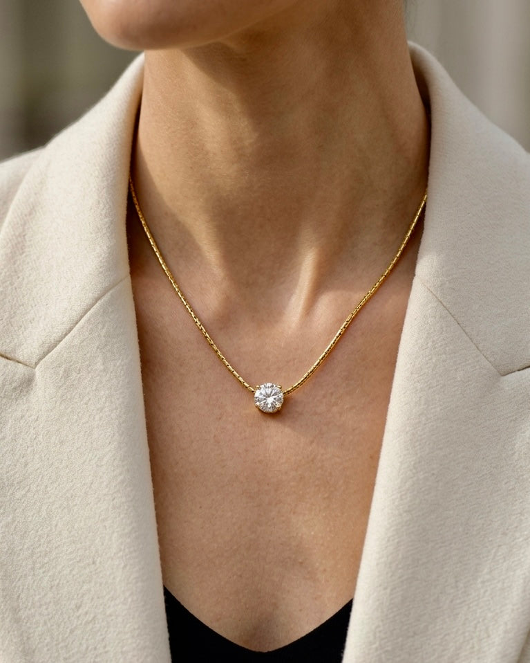 Solara Crystal Pendant Necklace