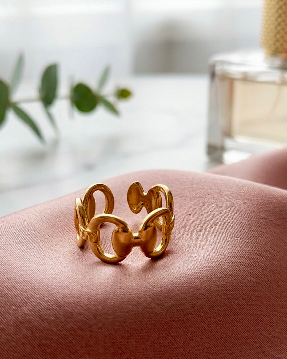 Celeste Link Adjustable Gold Ring