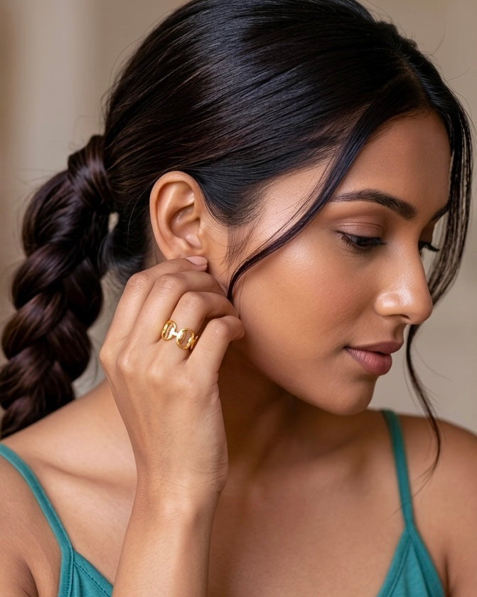 Celeste Link Adjustable Gold Ring