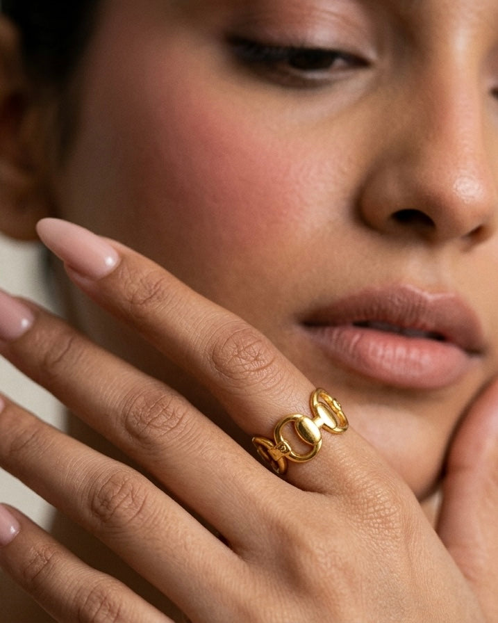 Celeste Link Adjustable Gold Ring