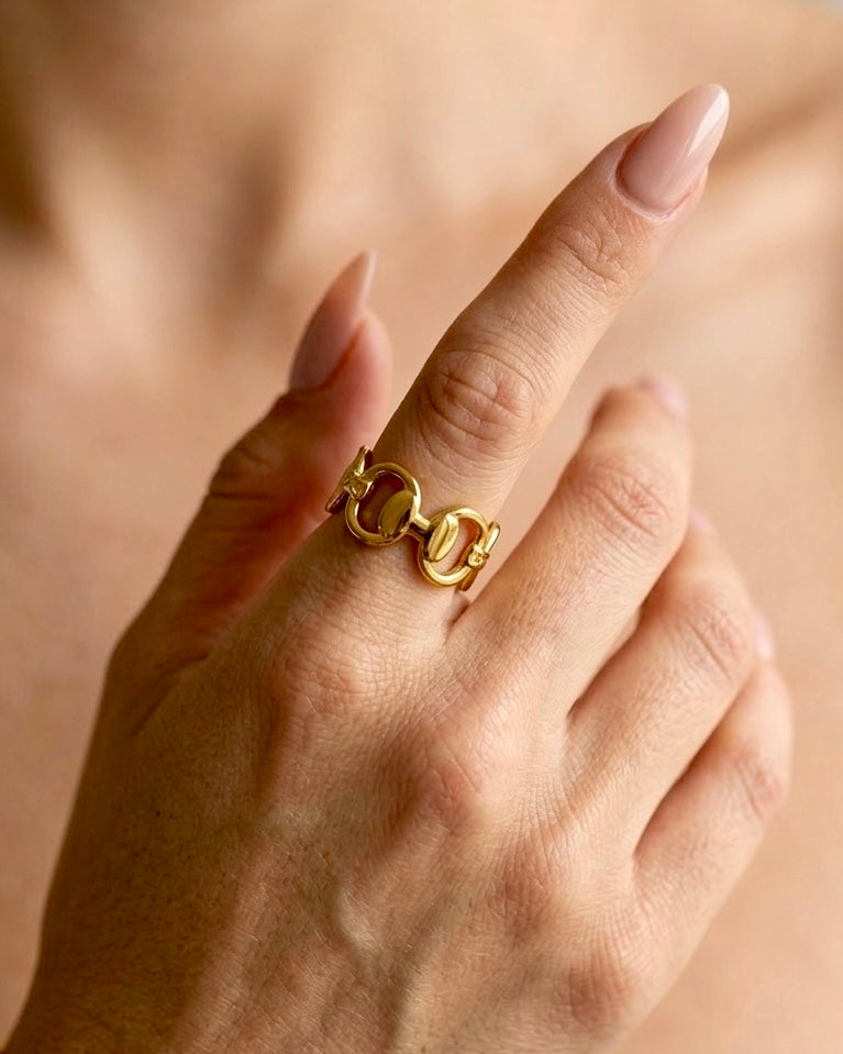 Celeste Link Adjustable Gold Ring