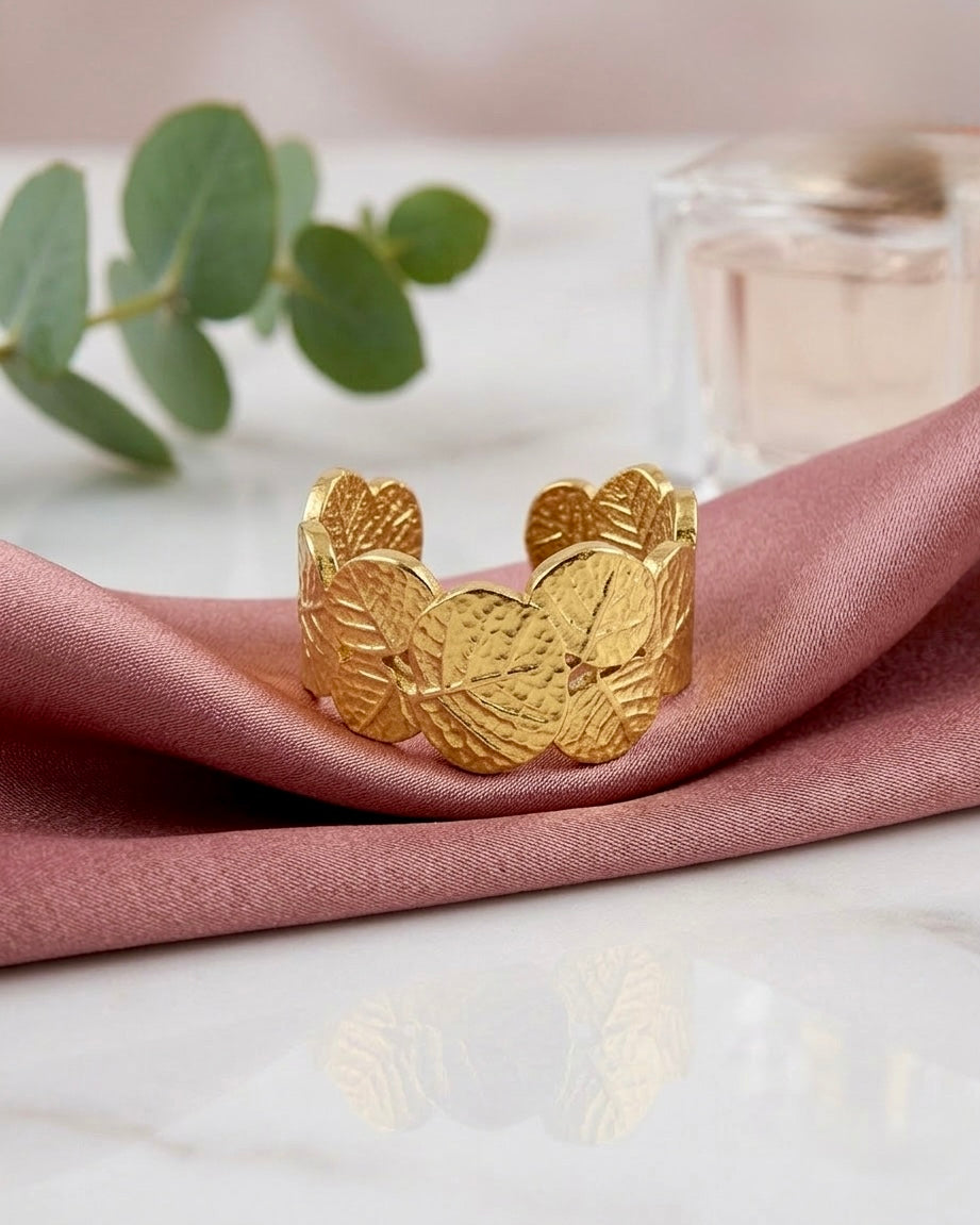Golden Leaf Adjustable Ring