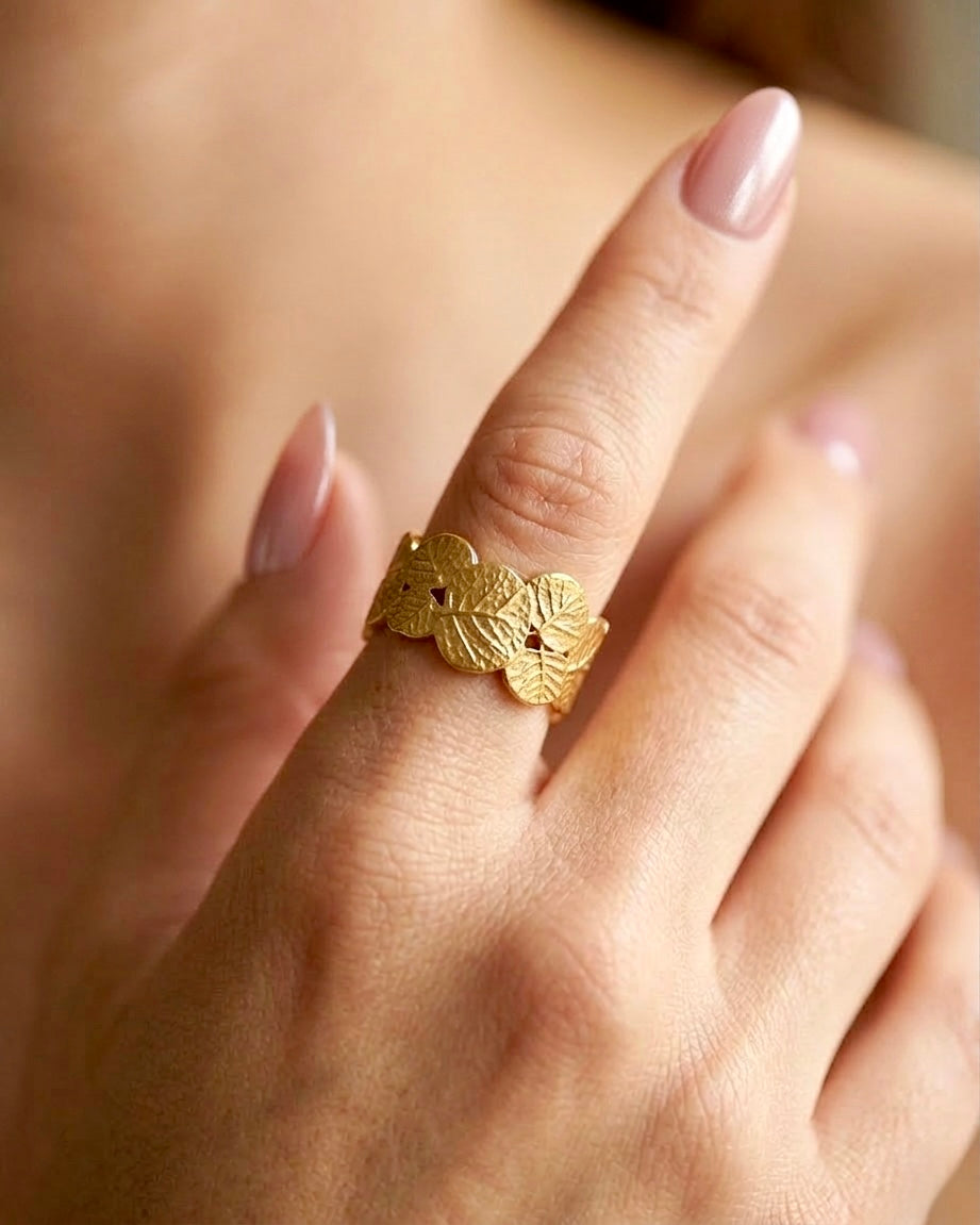 Golden Leaf Adjustable Ring