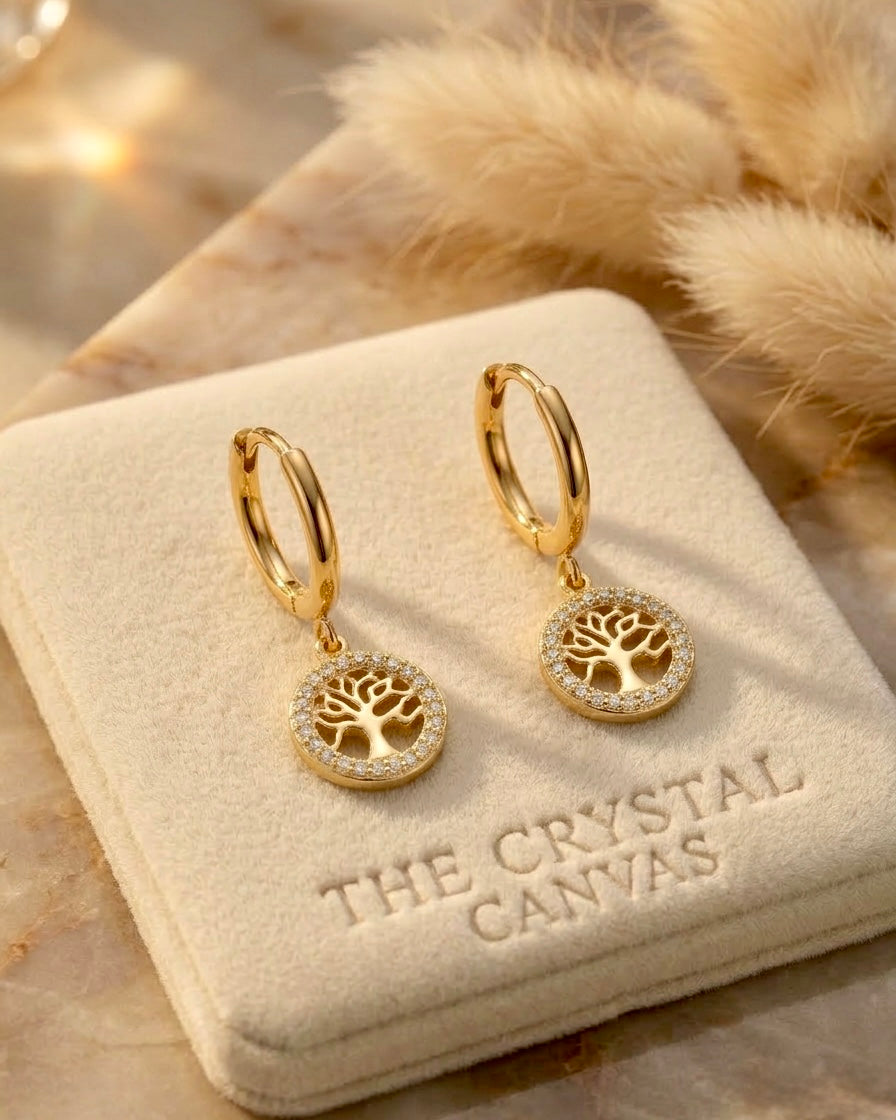 Elysian Tree Charm Hoops
