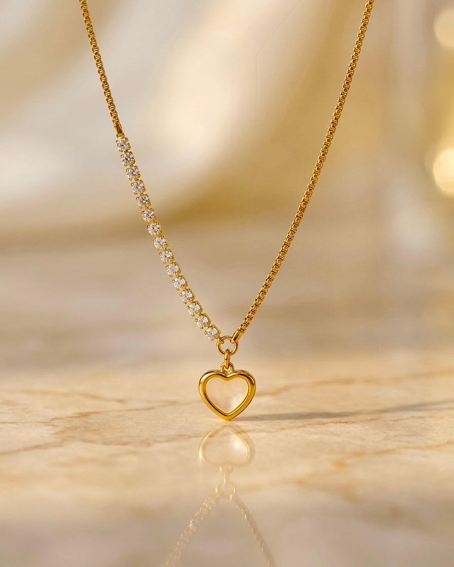 Amora Crystal Heart Necklace