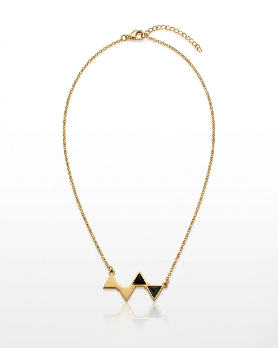 TriLuxe Geometric Gold Necklace