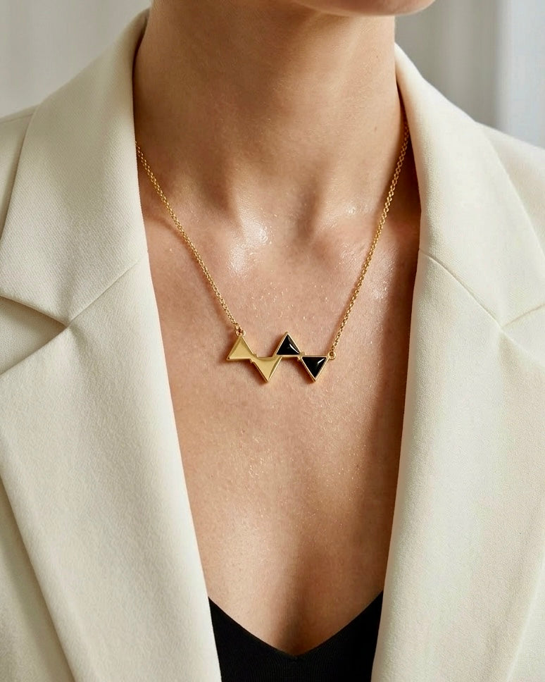 TriLuxe Geometric Gold Necklace