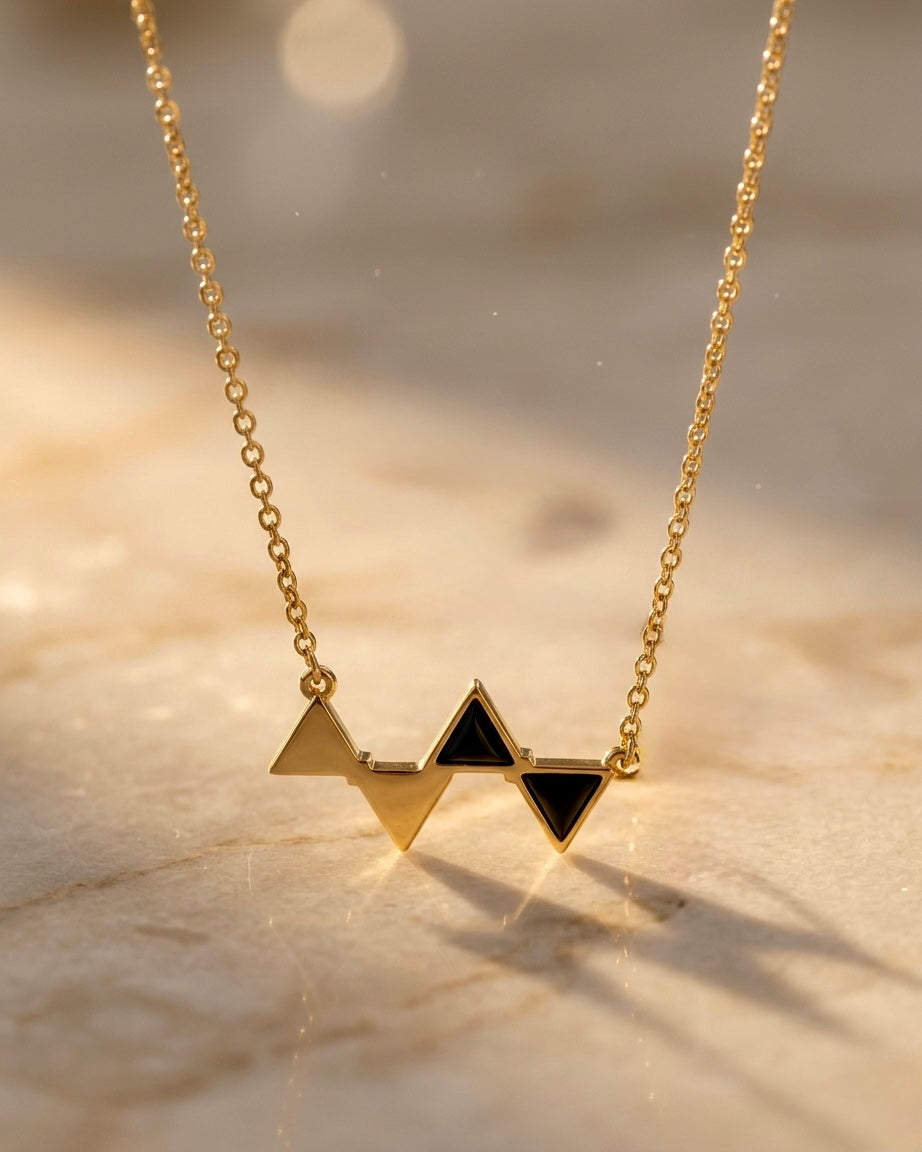 TriLuxe Geometric Gold Necklace