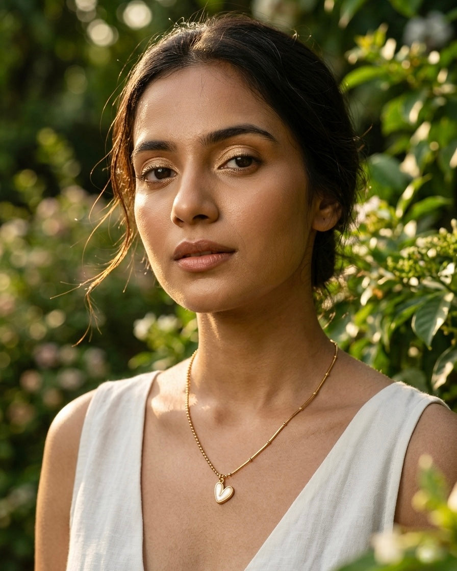 Amora Heart Charm Gold Necklace
