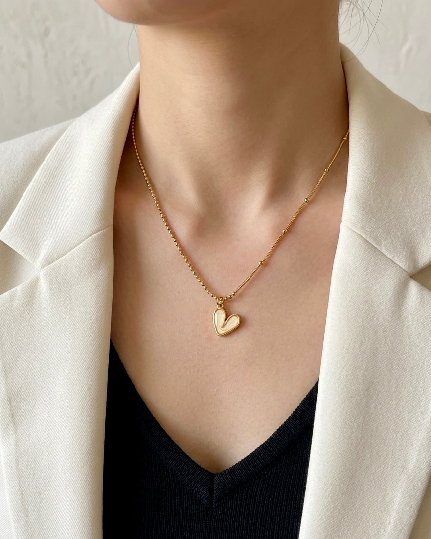 Amora Heart Charm Gold Necklace