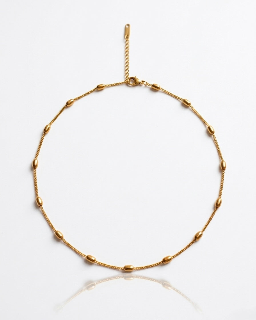 Aurelia Beaded Gold Necklace