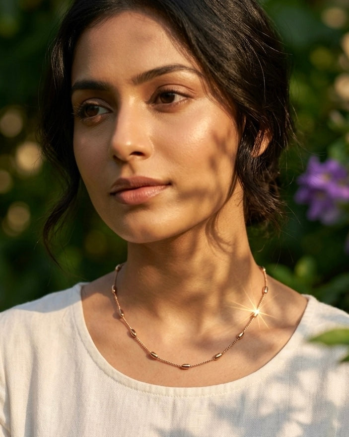 Aurelia Beaded Gold Necklace