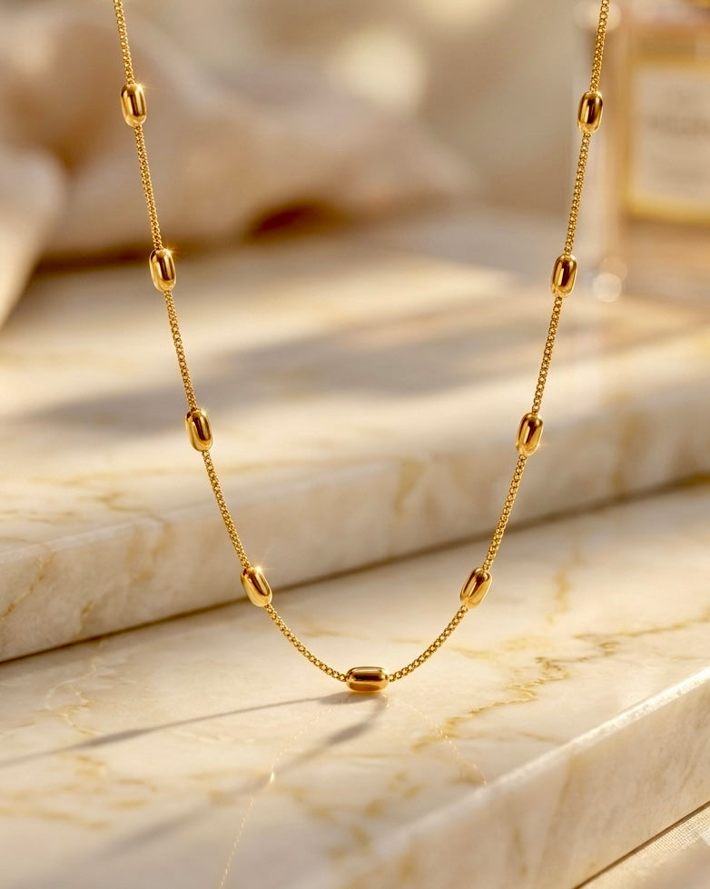 Aurelia Beaded Gold Necklace