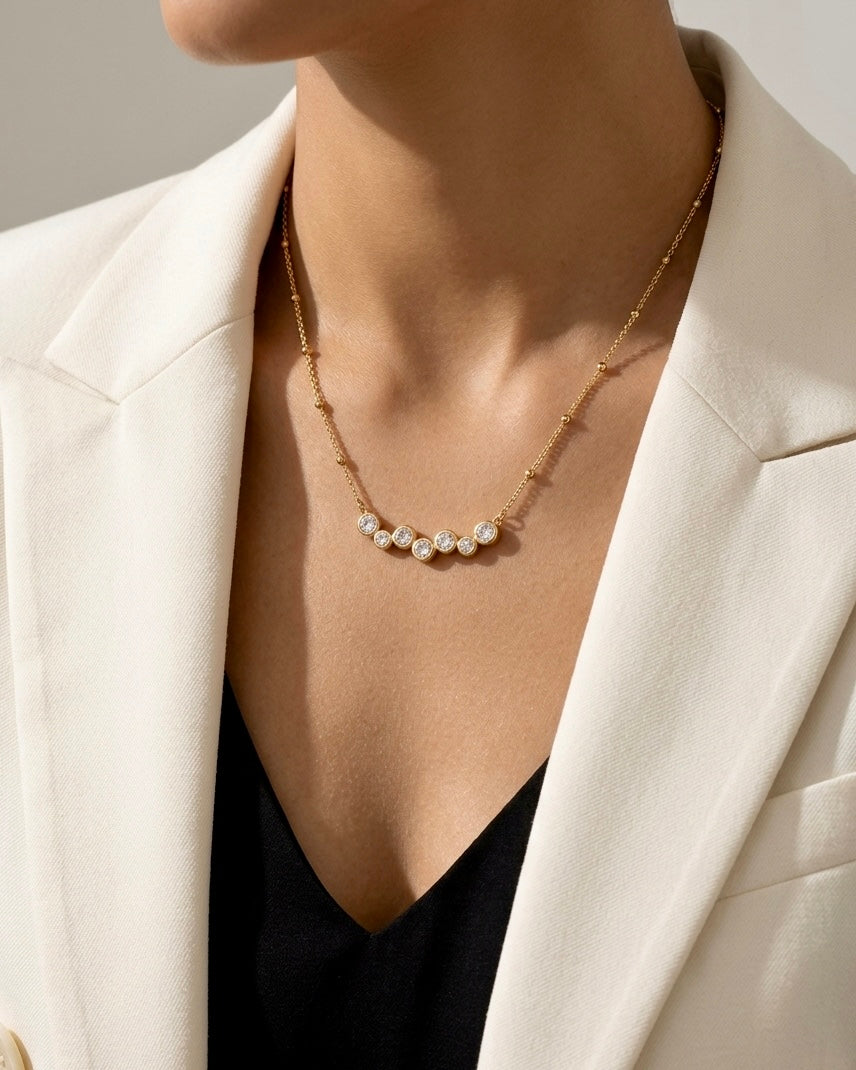 Aurora Line Crystal Necklace