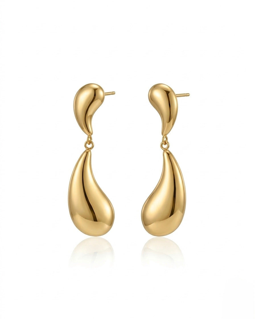 Luna Drip Gold Drop Earrings