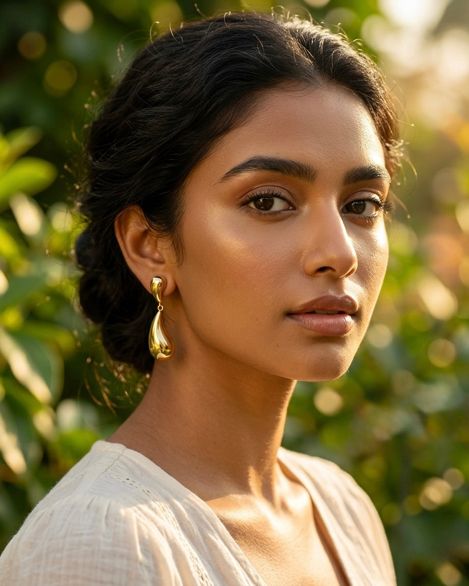 Luna Drip Gold Drop Earrings