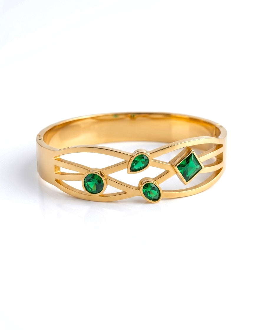 Emera Luxe Gold Crystal Cuff