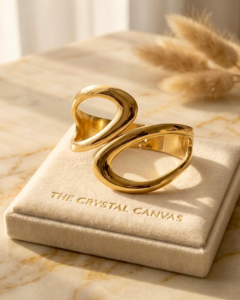 Veloura Sculpted Gold Statement Bracelet