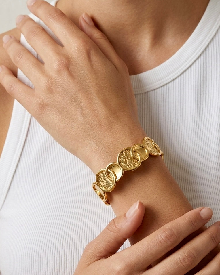 Aurielle Textured Gold Cuff Bracelet