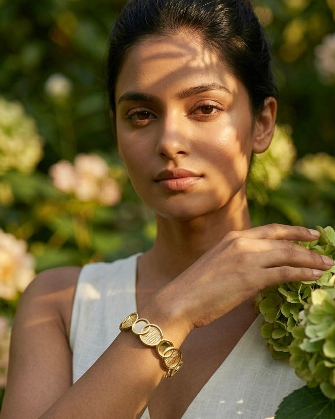 Aurielle Textured Gold Cuff Bracelet