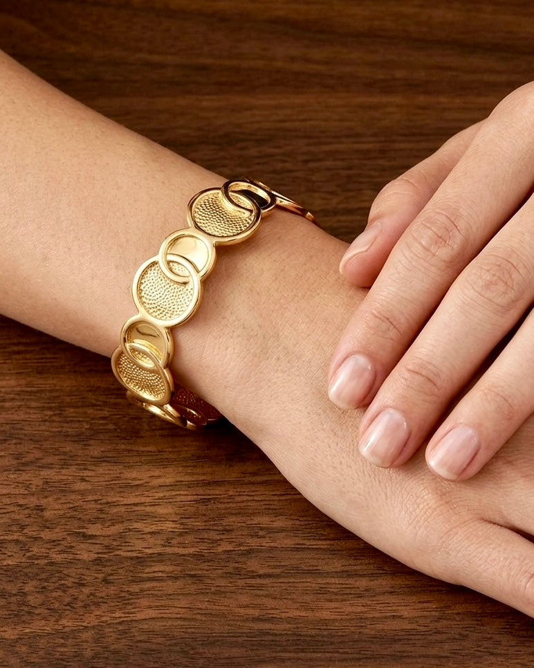 Aurielle Textured Gold Cuff Bracelet