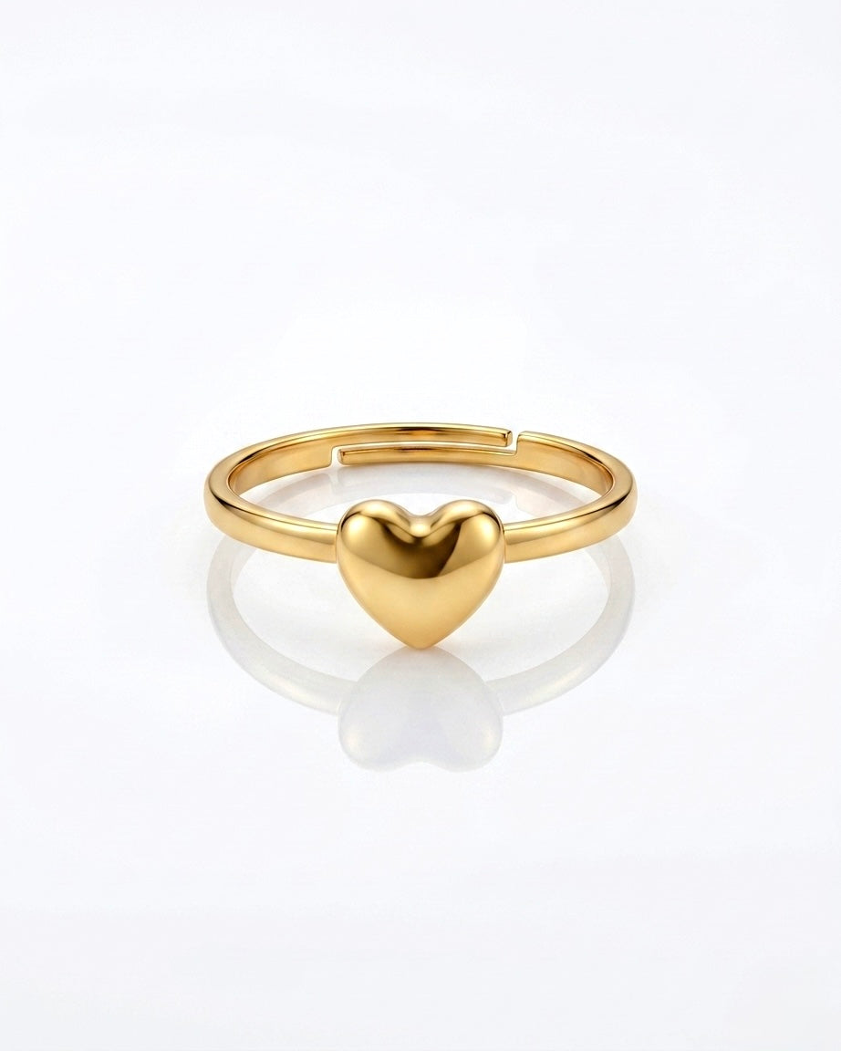 Golden Heart Adjustable Ring