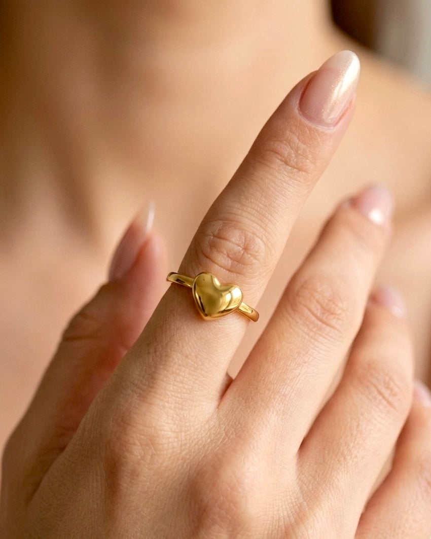 Golden Heart Adjustable Ring