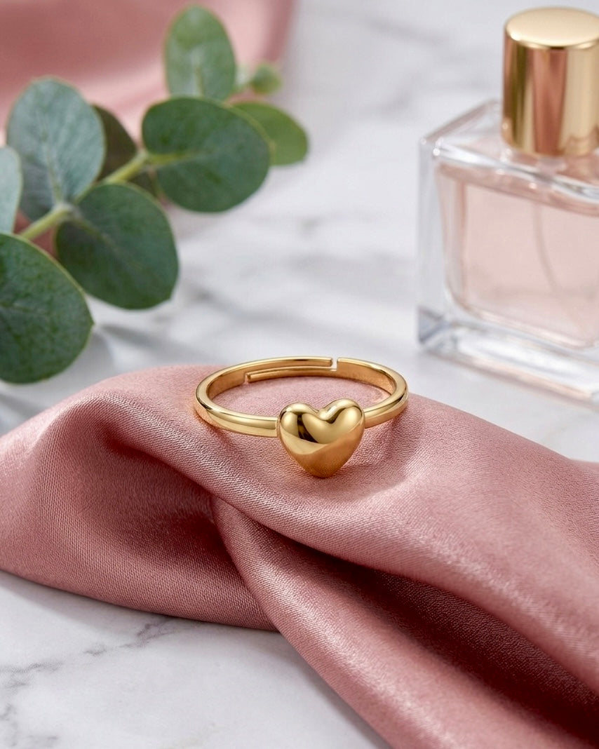 Golden Heart Adjustable Ring