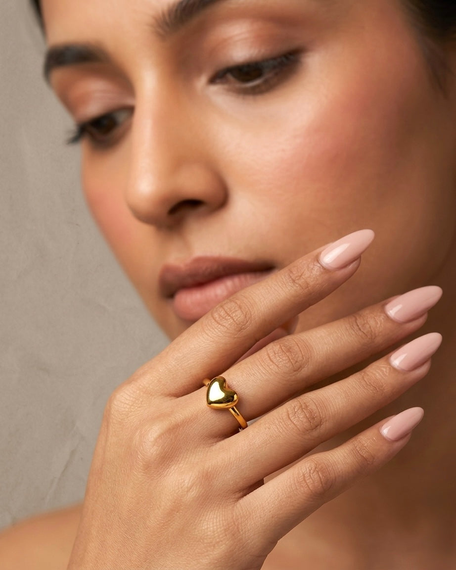 Golden Heart Adjustable Ring