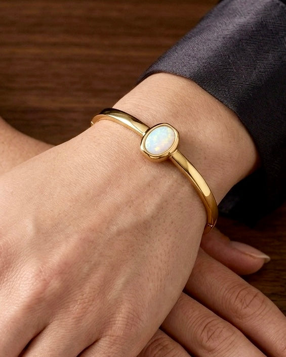 Moonstone Grace Gold Plated Bangle