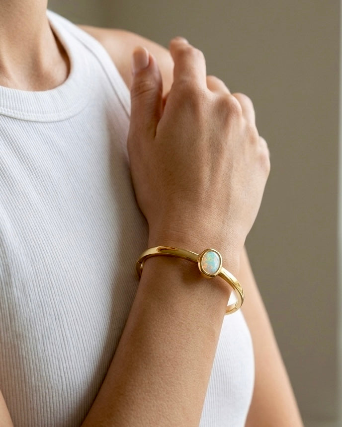 Moonstone Grace Gold Plated Bangle