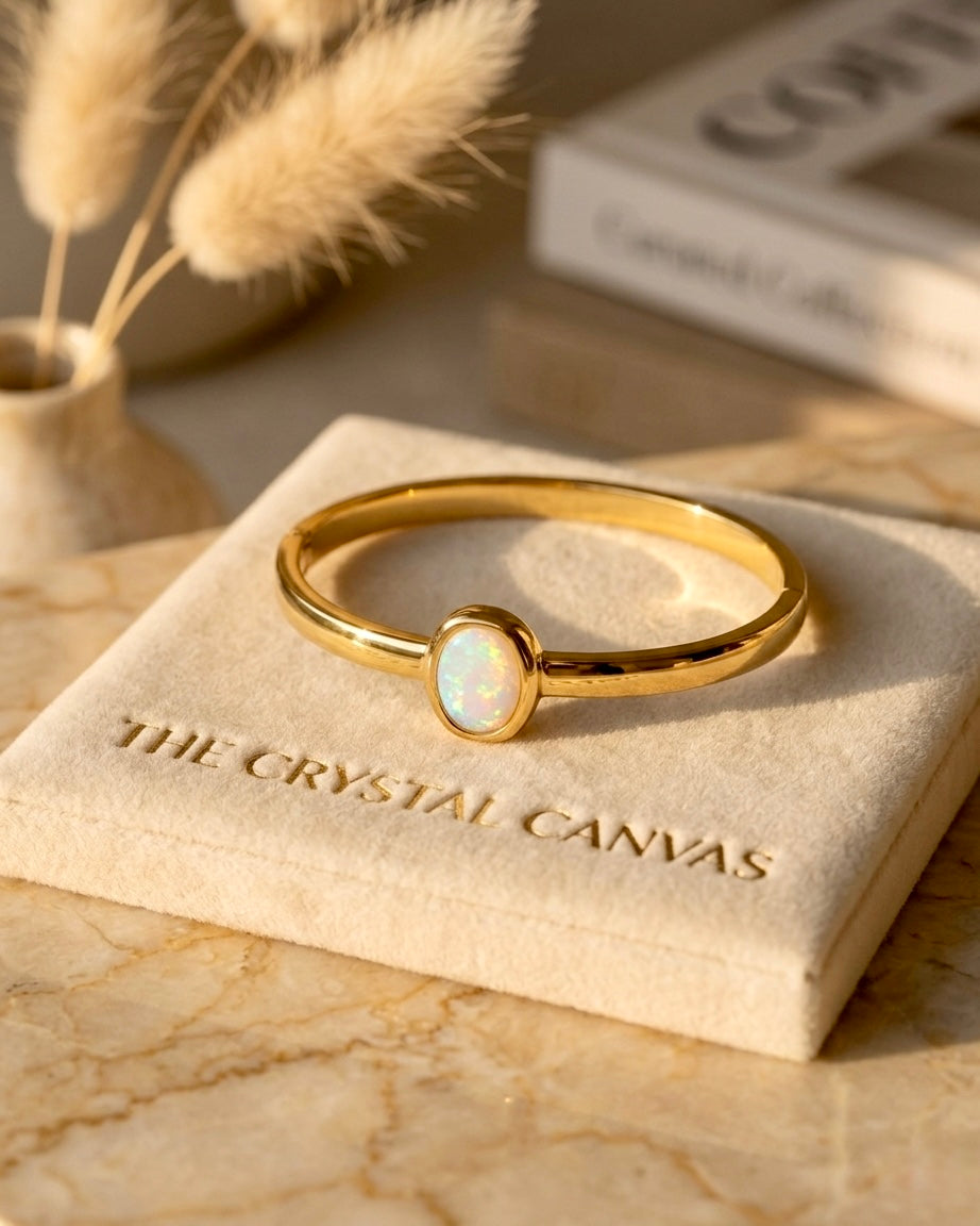 Moonstone Grace Gold Plated Bangle