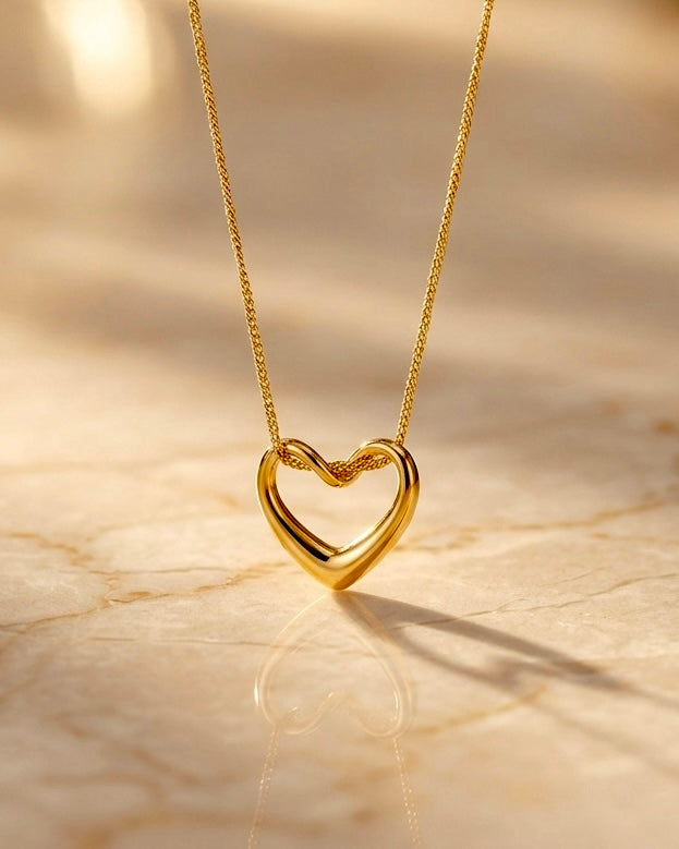 Golden Heart Glow Necklace