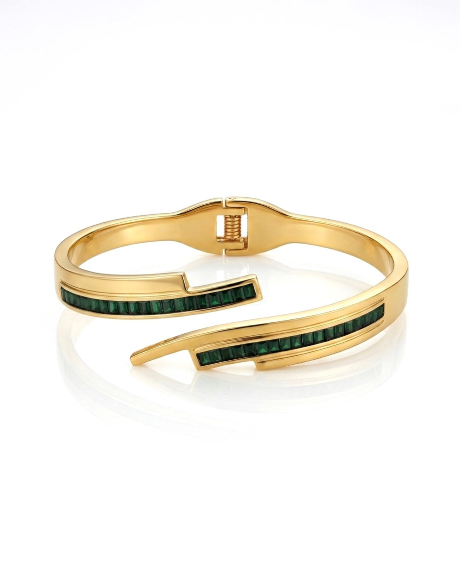 Emerald Edge Luxe Cuff Bracelet