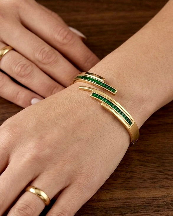 Emerald Edge Luxe Cuff Bracelet