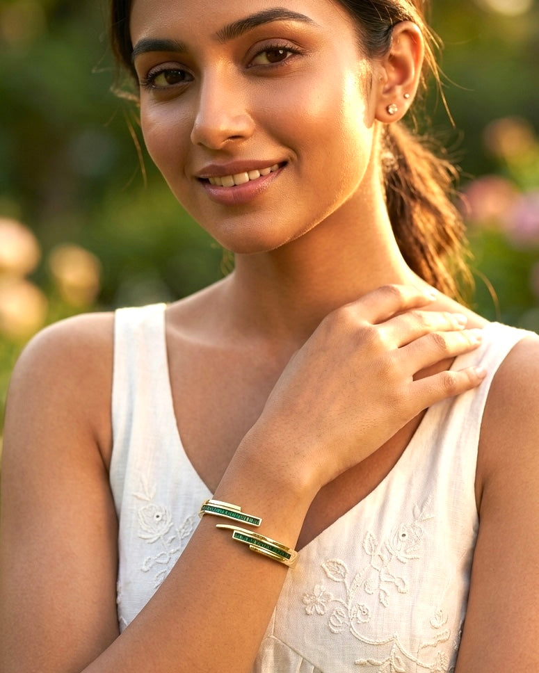 Emerald Edge Luxe Cuff Bracelet