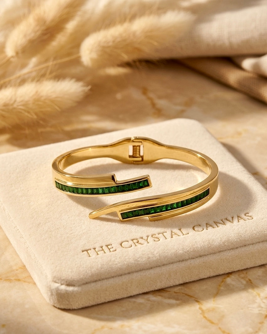 Emerald Edge Luxe Cuff Bracelet