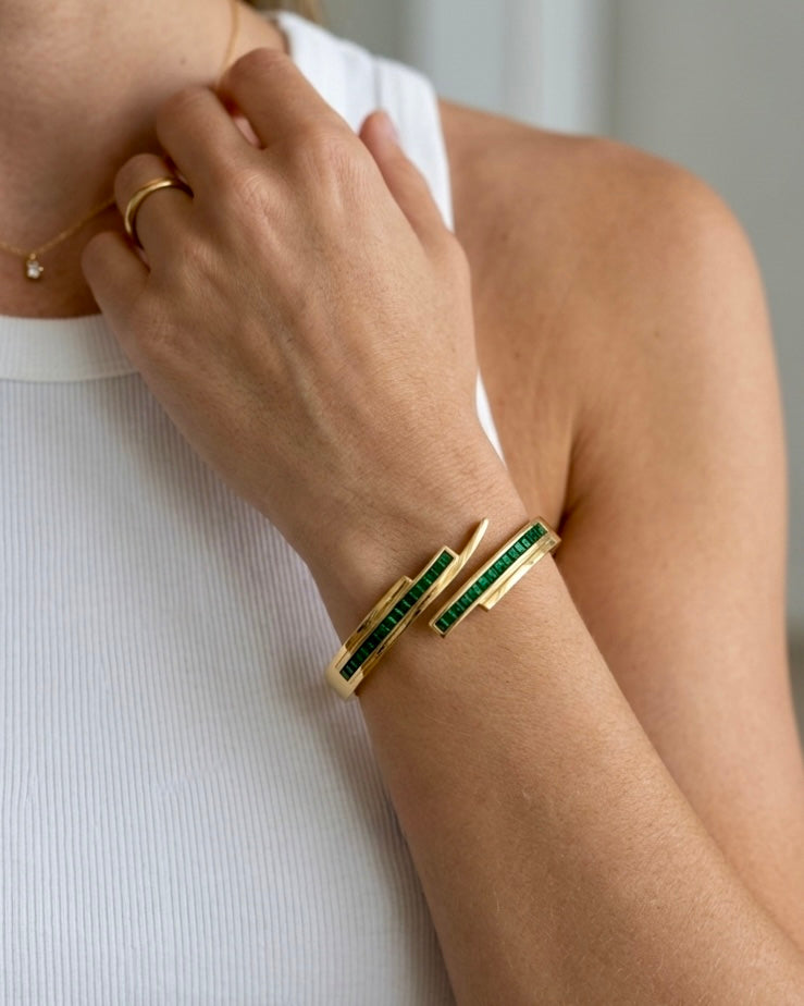 Emerald Edge Luxe Cuff Bracelet
